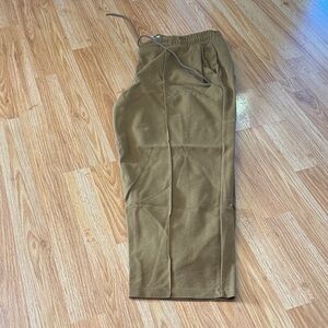 a new day Olive Brown Fleece Capris with Drawstring Waist